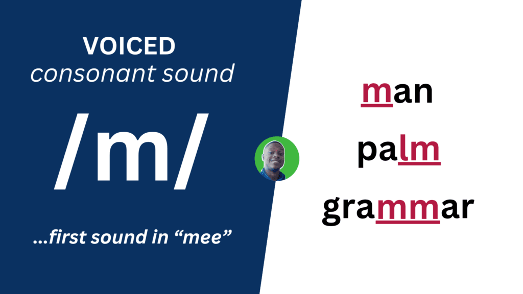 Voiced consonant sound /m/