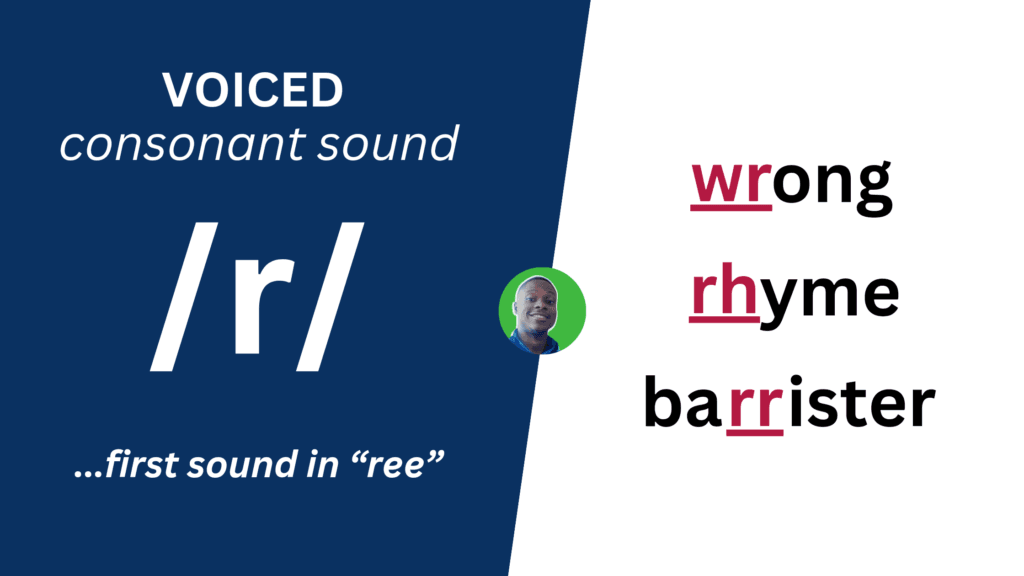 Voiced consonant sound /r/