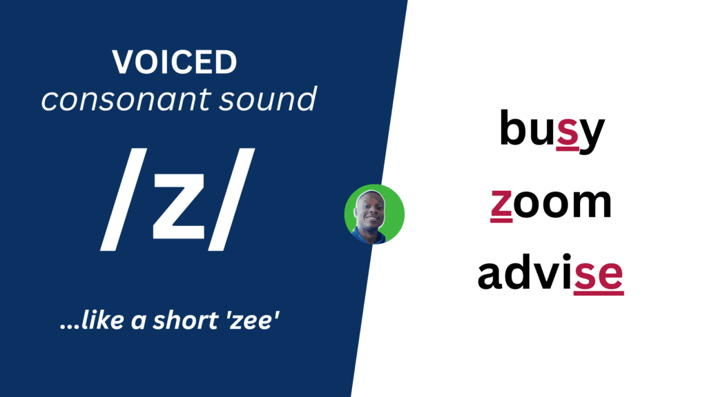 Consonant sound /z/ with examples 