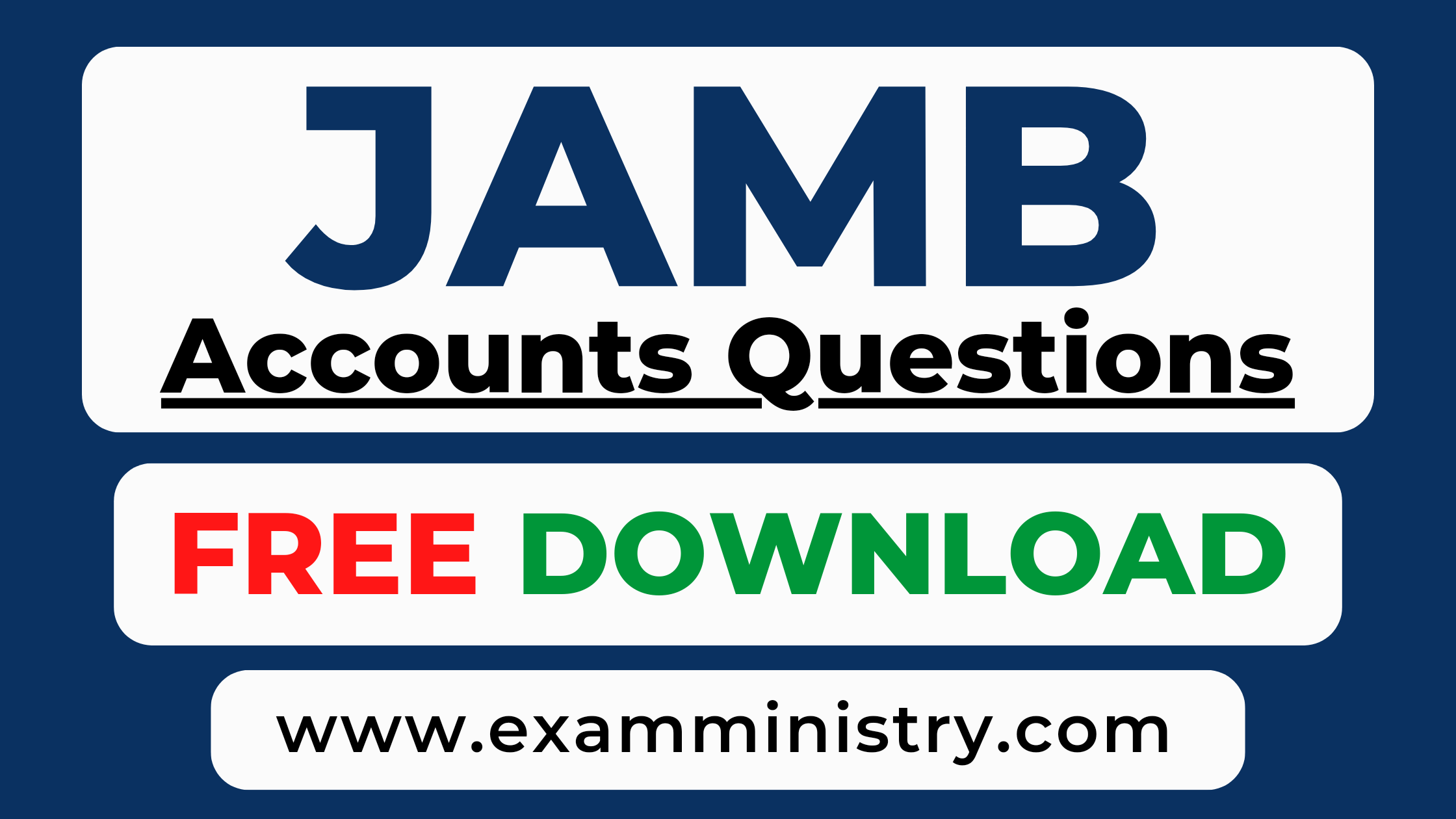 JAMB Accounts Past Questions PDF