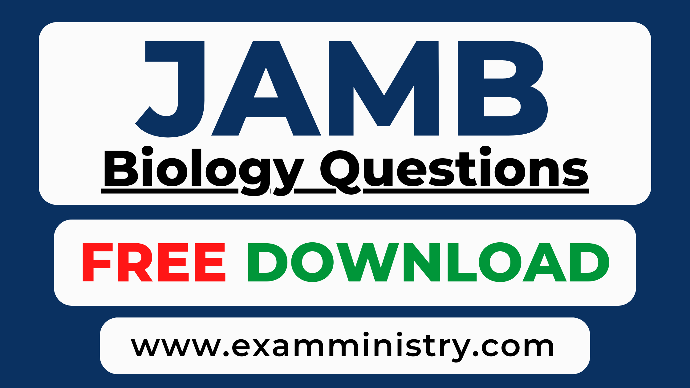 jamb biology past questions pdf