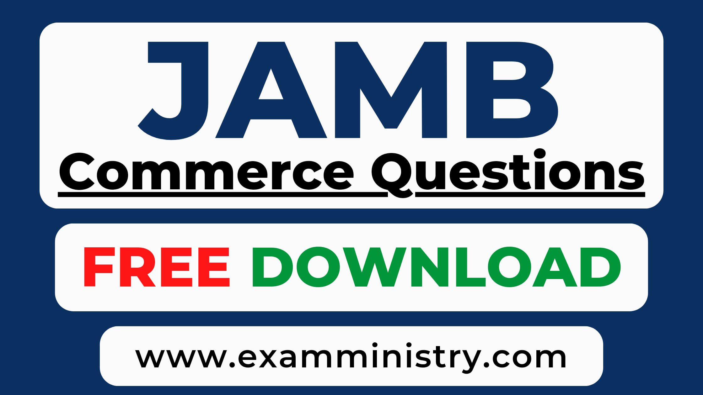 jamb commerce past questions pdf