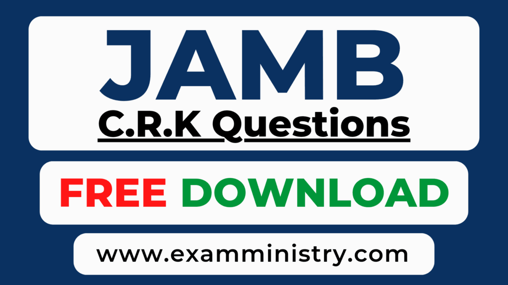 Free JAMB CRK Past Questions PDF (+Online JAMB Lesson)