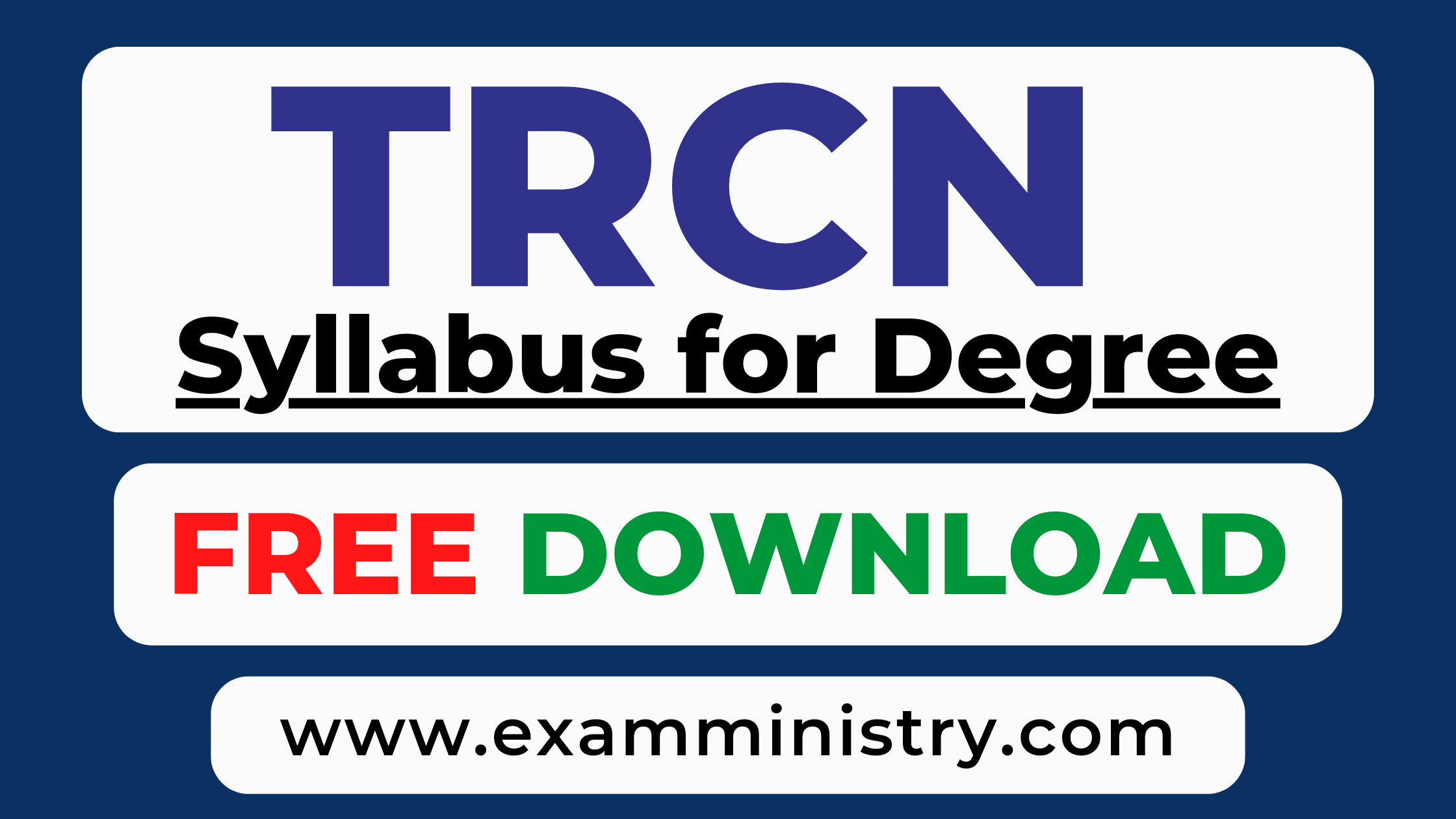 trcn syllabus for degree