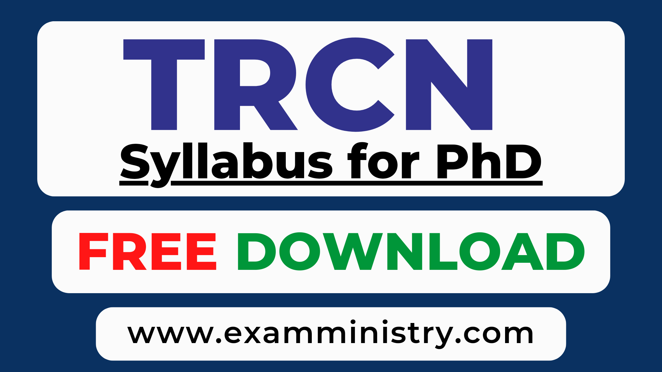 trcn syllabus for phd