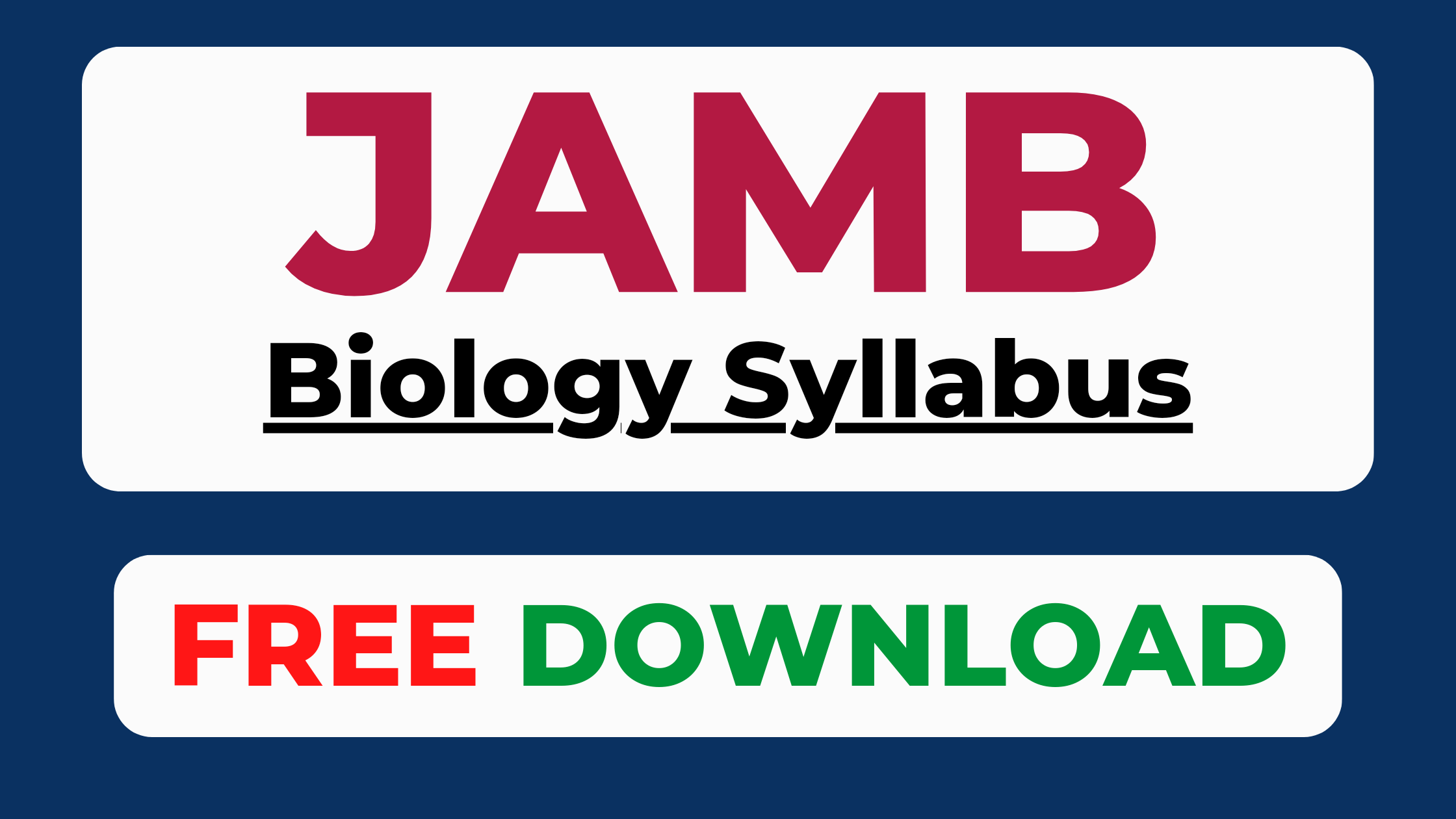 jamb biology syllabus